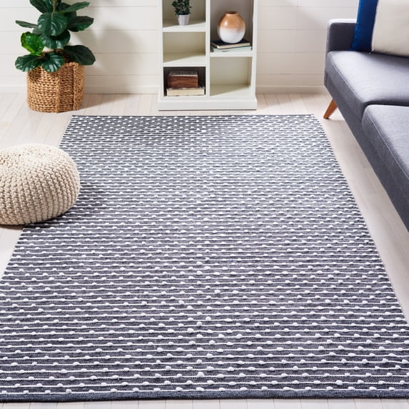 SAFAVIEH Montauk Derrick Geometric Striped Area Rug, Grey/Ivory, 5' x 8'