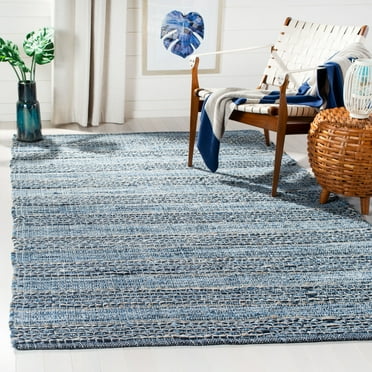 SAFAVIEH Montauk Diana Braided Striped Area Rug, Blue, 5' x 8'