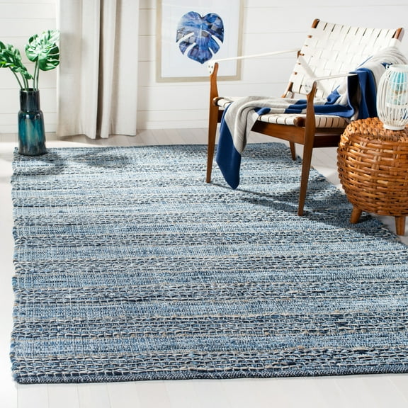 SAFAVIEH Montauk Diana Braided Striped Area Rug, Blue, 8' x 10'