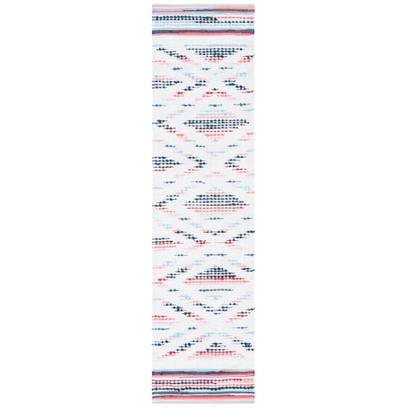 SAFAVIEH Montauk Earleen Diamond Runner Rug, Ivory/Black, 2'3" x 9'