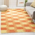 thumbnail image 1 of SAFAVIEH Montauk Eglantine Checkered Cotton Area Rug, Yellow/Orange, 4' x 6', 1 of 5