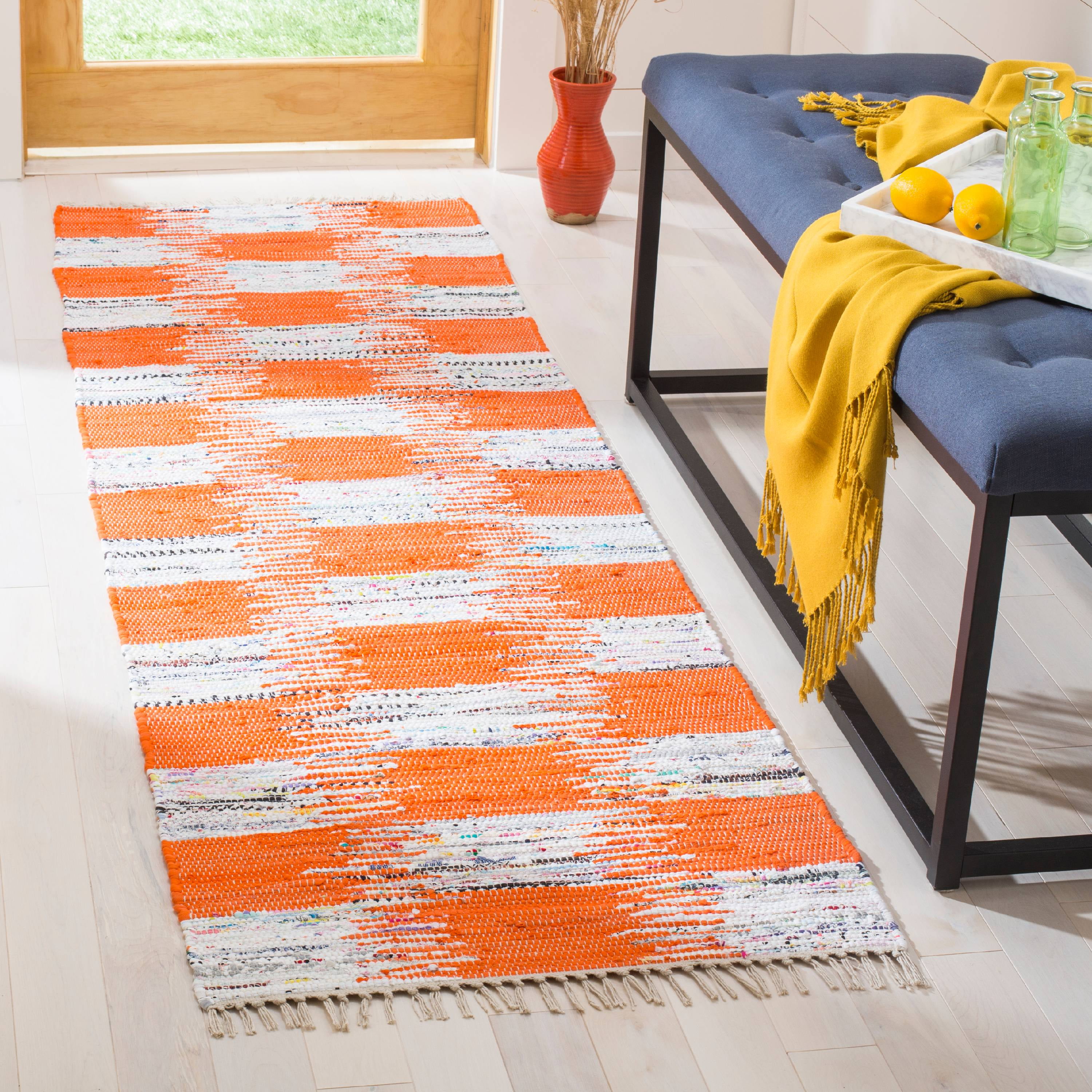 Coastal Charm Multicolor Cotton-Wool Flat Woven Runner Rug, 2'3" x 7'