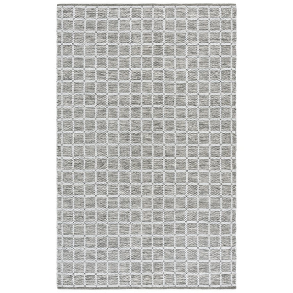 SAFAVIEH Montauk Elwyn Checkered Cotton Area Rug, Green/Ivory, 4' x 6'