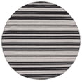 thumbnail image 1 of SAFAVIEH Montauk Faith Striped Cotton Area Rug, Black/Ivory, 6' x 6' Round, 1 of 8