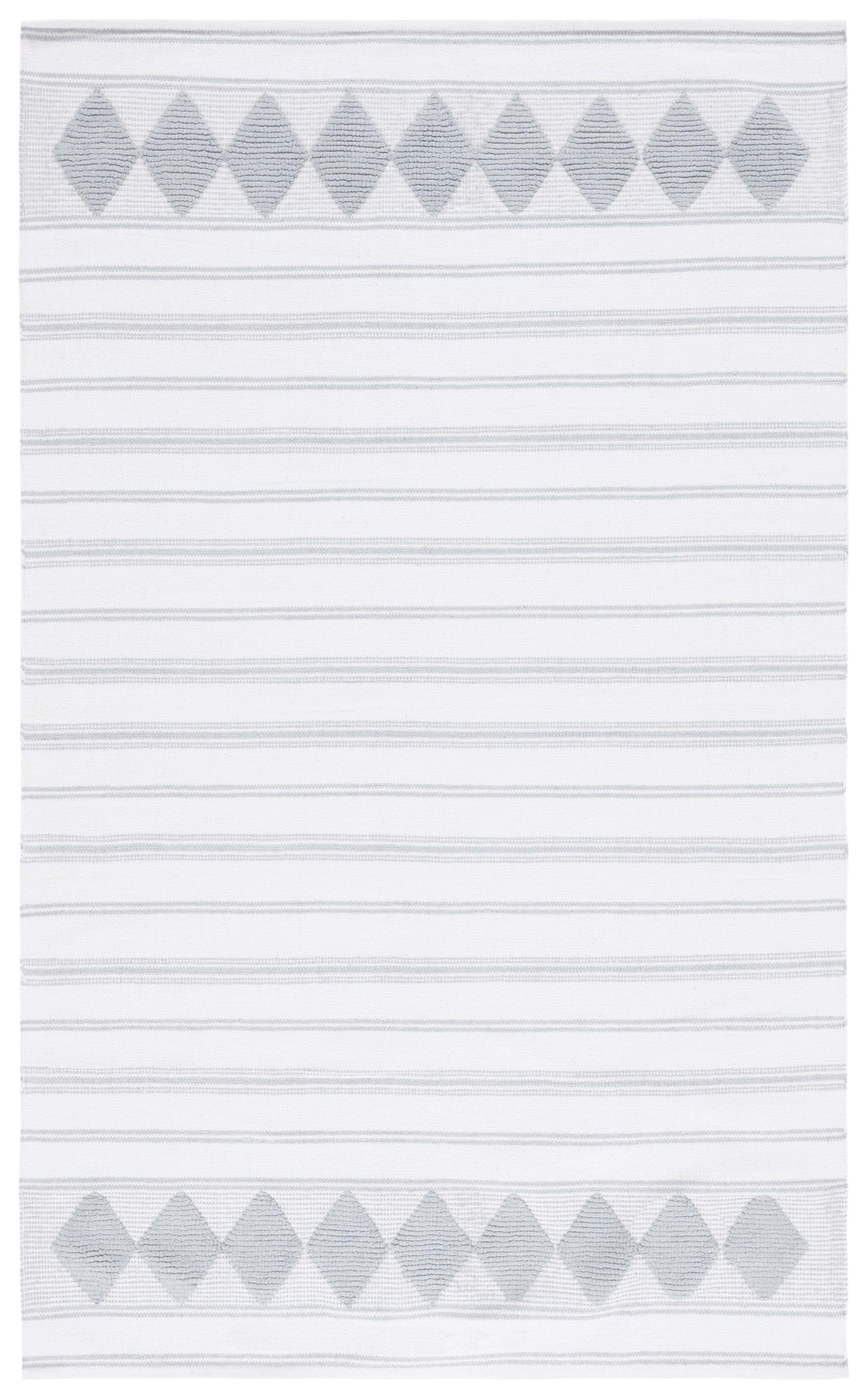 SAFAVIEH Montauk Foliage Striped Cotton Area Rug, Aqua/Ivory, 6' x 9'