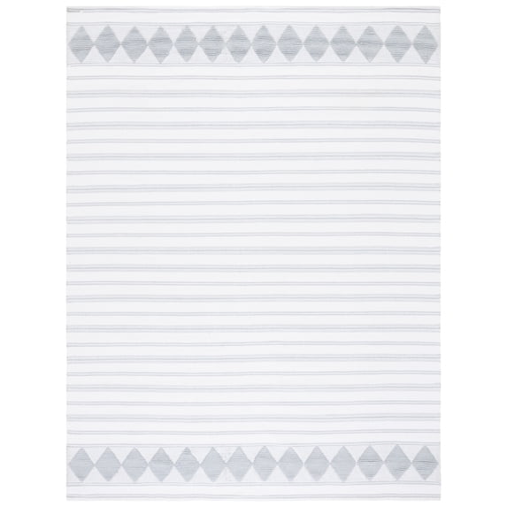 SAFAVIEH Montauk Foliage Striped Cotton Area Rug, Aqua/Ivory, 8' x 10'