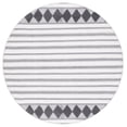 thumbnail image 1 of SAFAVIEH Montauk Foliage Striped Cotton Area Rug, Dark Grey/Ivory, 6' x 6' Round, 1 of 8