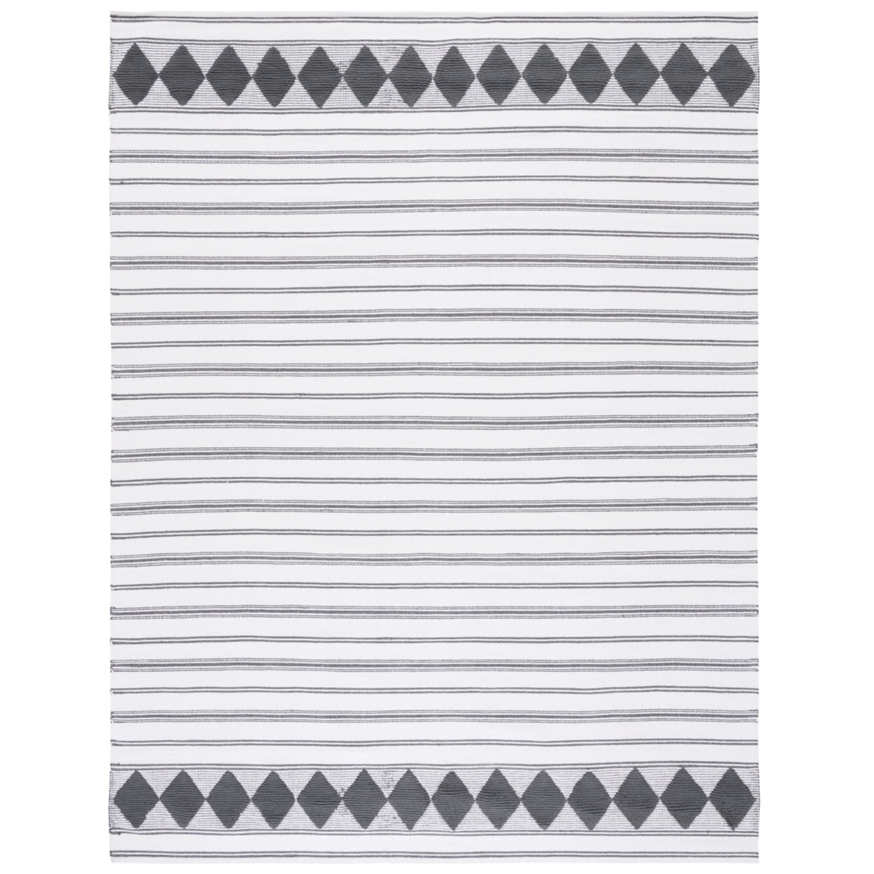 Coastal Charm Gray Cotton 8' x 10' Handwoven Flatweave Rug