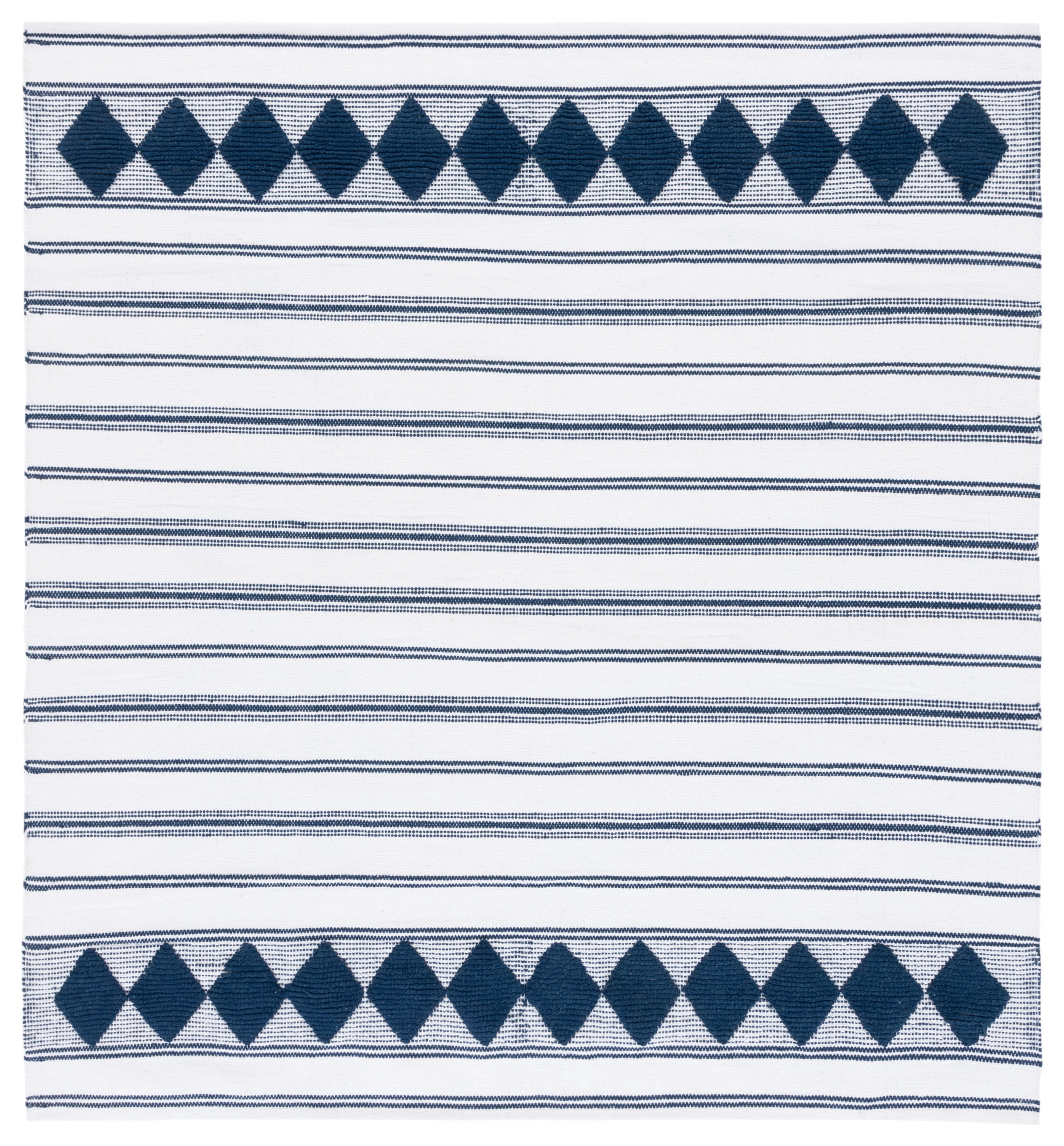 Ivory Cotton Handwoven Square Flatweave Montauk Rug - 6'