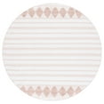 thumbnail image 1 of SAFAVIEH Montauk Foliage Striped Cotton Area Rug, Pink/Ivory, 6' x 6' Round, 1 of 8