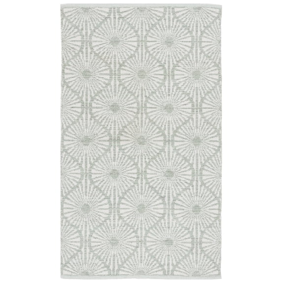 SAFAVIEH Montauk Garland Geometric Area Rug, Light Green/Ivory, 3' x 5'