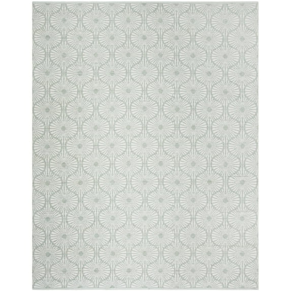 SAFAVIEH Montauk Garland Geometric Area Rug, Light Green/Ivory, 8' x 10'