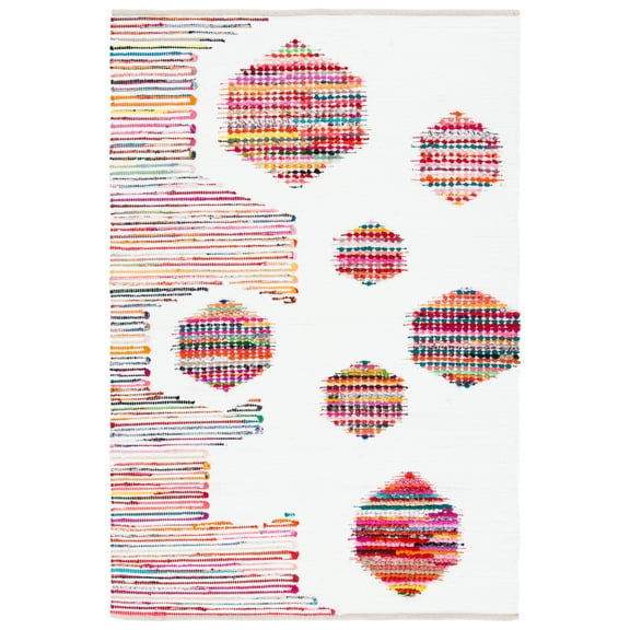 SAFAVIEH Montauk Gino Abstract Area Rug, Ivory/Red, 3' x 5'