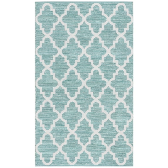 SAFAVIEH Montauk Giovanni Geometric Area Rug, Mint/Ivory, 3' x 5'