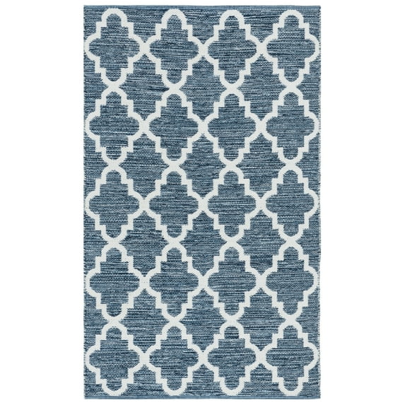 SAFAVIEH Montauk Giovanni Geometric Area Rug, Navy/Ivory, 3' x 5'