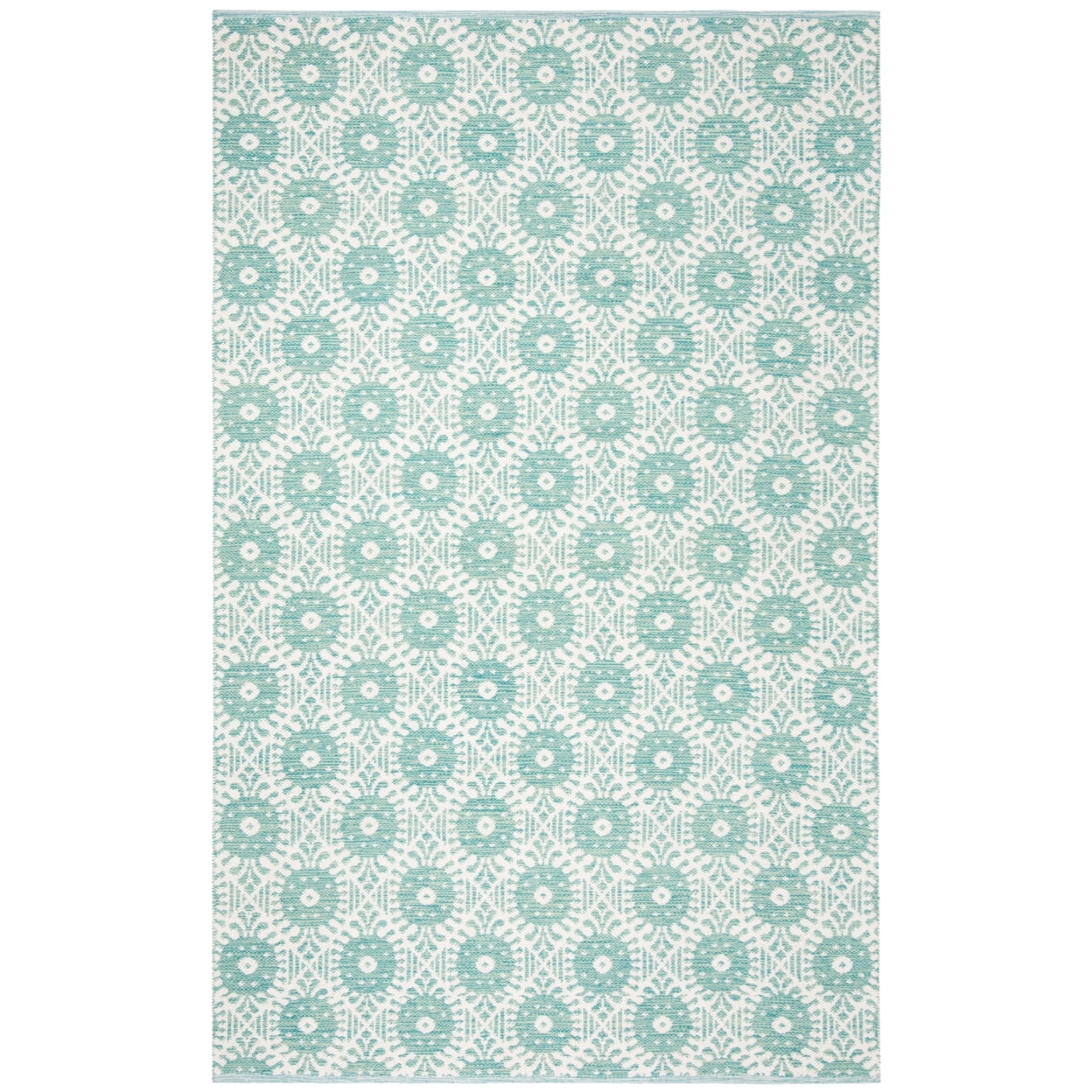 Reversible Hand-Woven Montauk 5' x 8' Green and Ivory Area Rug