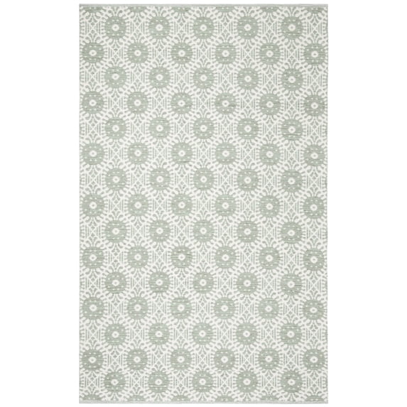SAFAVIEH Montauk Gulden Geometric Area Rug, Light Green/Ivory, 5' x 8'