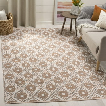 SAFAVIEH Montauk Gulden Geometric Area Rug, Orange/Ivory, 5' x 8'