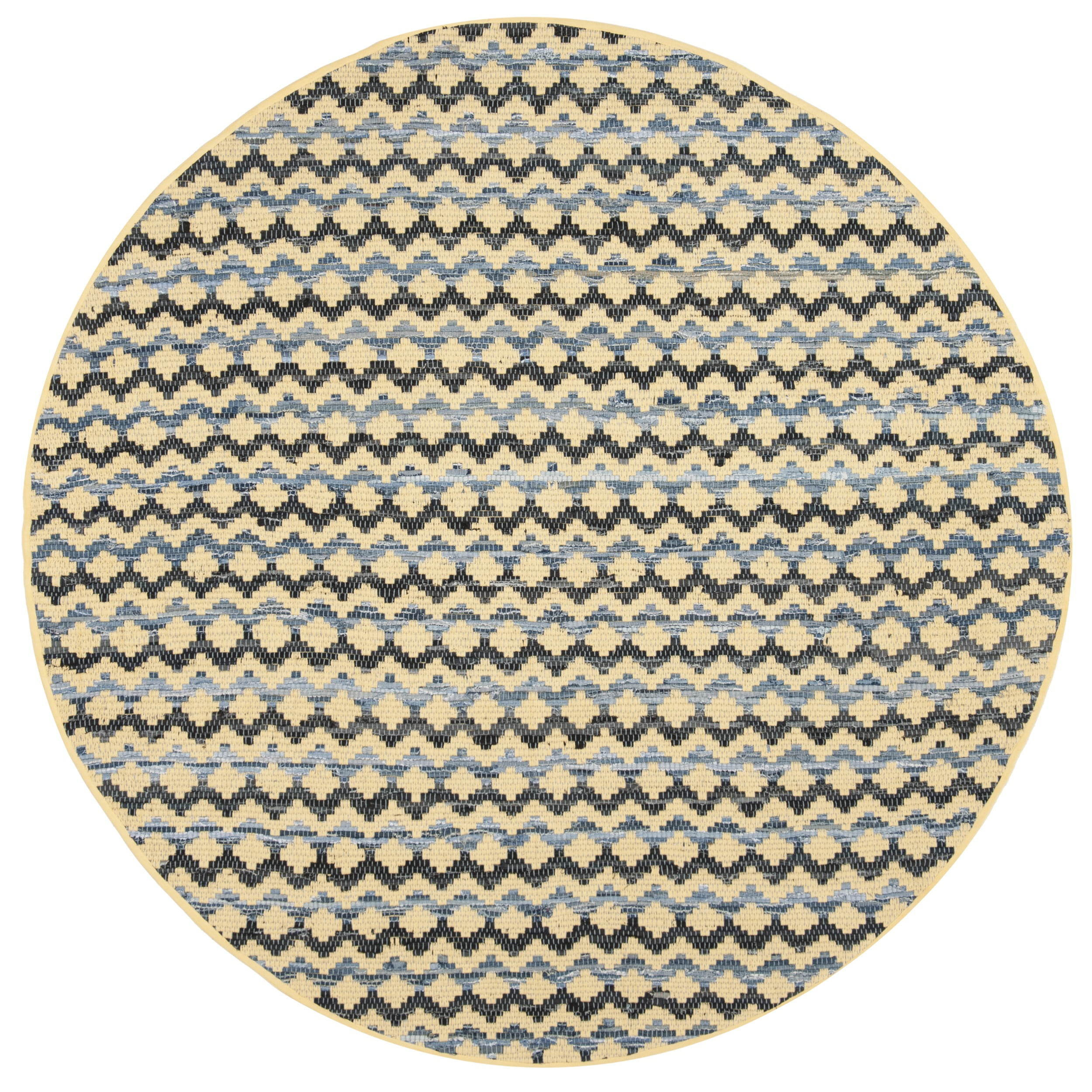 Coastal Charm Handwoven Black Cotton 6' Round Area Rug