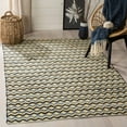 thumbnail image 1 of SAFAVIEH Montauk Harding Geometric Striped Cotton Area Rug, Gold/Blue/Black, 6' x 6' Square, 1 of 6