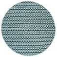 thumbnail image 1 of SAFAVIEH Montauk Harding Geometric Striped Cotton Area Rug, Turquoise/Blue/Black, 4' x 4' Round, 1 of 5