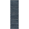 thumbnail image 1 of SAFAVIEH Montauk Harding Geometric Striped Cotton Runner Rug, Turquoise/Blue/Black, 2'3" x 6', 1 of 5