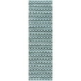 thumbnail image 1 of SAFAVIEH Montauk Harding Geometric Striped Cotton Runner Rug, Turquoise/Blue/Black, 2'3" x 8', 1 of 6
