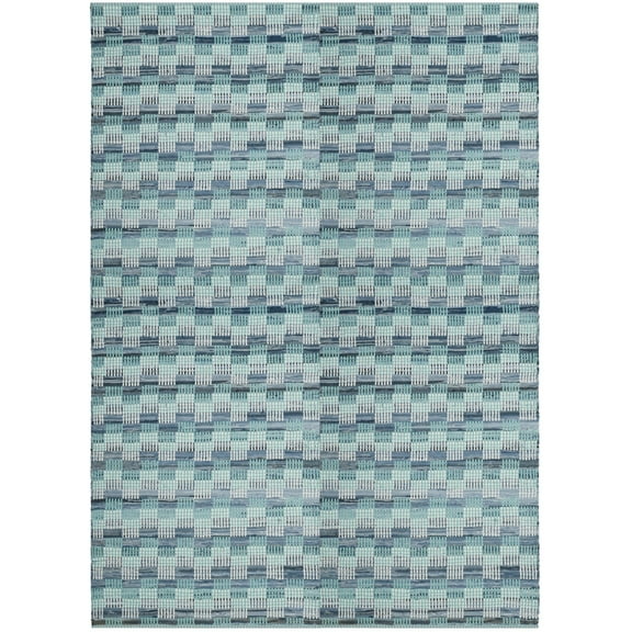SAFAVIEH Montauk Irving Geometric Cotton Runner Rug, Turquoise/Multi, 2'3" x 6'