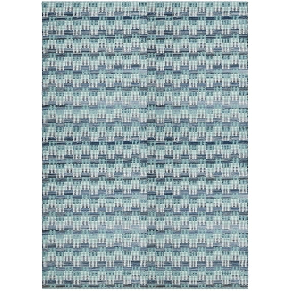SAFAVIEH Montauk Irving Geometric Cotton Runner Rug, Turquoise/Multi, 2'3" x 6'