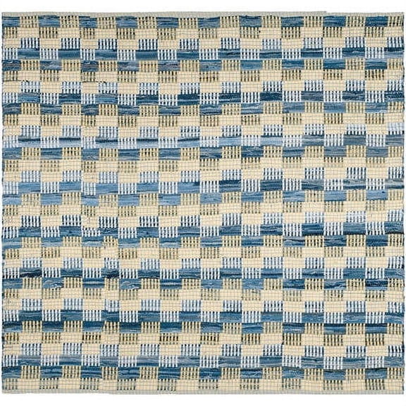 SAFAVIEH Montauk Irving Geometric Squares Cotton Area Rug, Gold/Multi, 5' x 8'