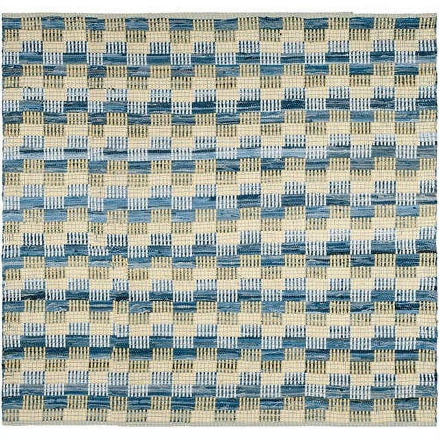 SAFAVIEH Montauk Irving Geometric Squares Cotton Area Rug, Gold/Multi, 6' x 6' Square