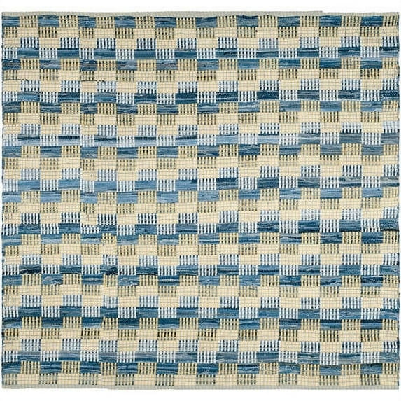 SAFAVIEH Montauk Irving Geometric Squares Cotton Area Rug, Gold/Multi, 6' x 9'