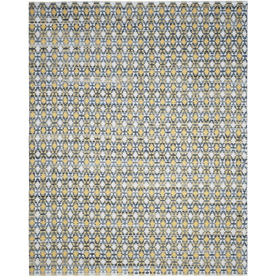 SAFAVIEH Montauk Jefferson Geometric Quatrefoils Cotton Area Rug, Gold/Multi, 6' x 6' Square