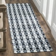 thumbnail image 1 of SAFAVIEH Montauk Jefferson Geometric Quatrefoils Cotton Area Rug, Ivory Blue/Black, 2'6" x 4', 1 of 7