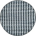 thumbnail image 1 of SAFAVIEH Montauk Jefferson Geometric Quatrefoils Cotton Area Rug, Ivory Blue/Black, 4' x 4' Square, 1 of 10