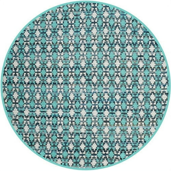 SAFAVIEH Montauk Jefferson Geometric Quatrefoils Cotton Area Rug, Turquoise/Multi, 4' x 6'
