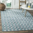 thumbnail image 1 of SAFAVIEH Montauk Jefferson Geometric Quatrefoils Cotton Area Rug, Turquoise/Multi, 9' x 12', 1 of 7