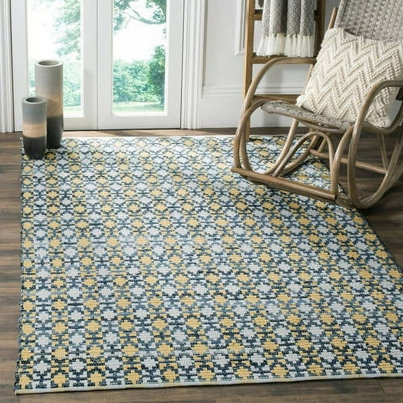 SAFAVIEH Montauk Jefferson Geometric Quatrefoils Cotton Runner Rug, Gold/Multi, 2'3" x 6'