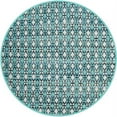 thumbnail image 1 of SAFAVIEH Montauk Jefferson Geometric Quatrefoils Cotton Runner Rug, Turquoise/Multi, 2'3" x 8', 1 of 3