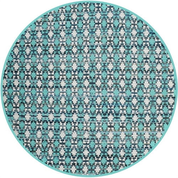 SAFAVIEH Montauk Jefferson Geometric Quatrefoils Cotton Runner Rug, Turquoise/Multi, 2'3" x 8'