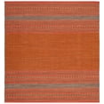 thumbnail image 1 of SAFAVIEH Montauk Jobeth Striped Cotton Area Rug, Orange/Red, 8' x 8' Square, 1 of 6