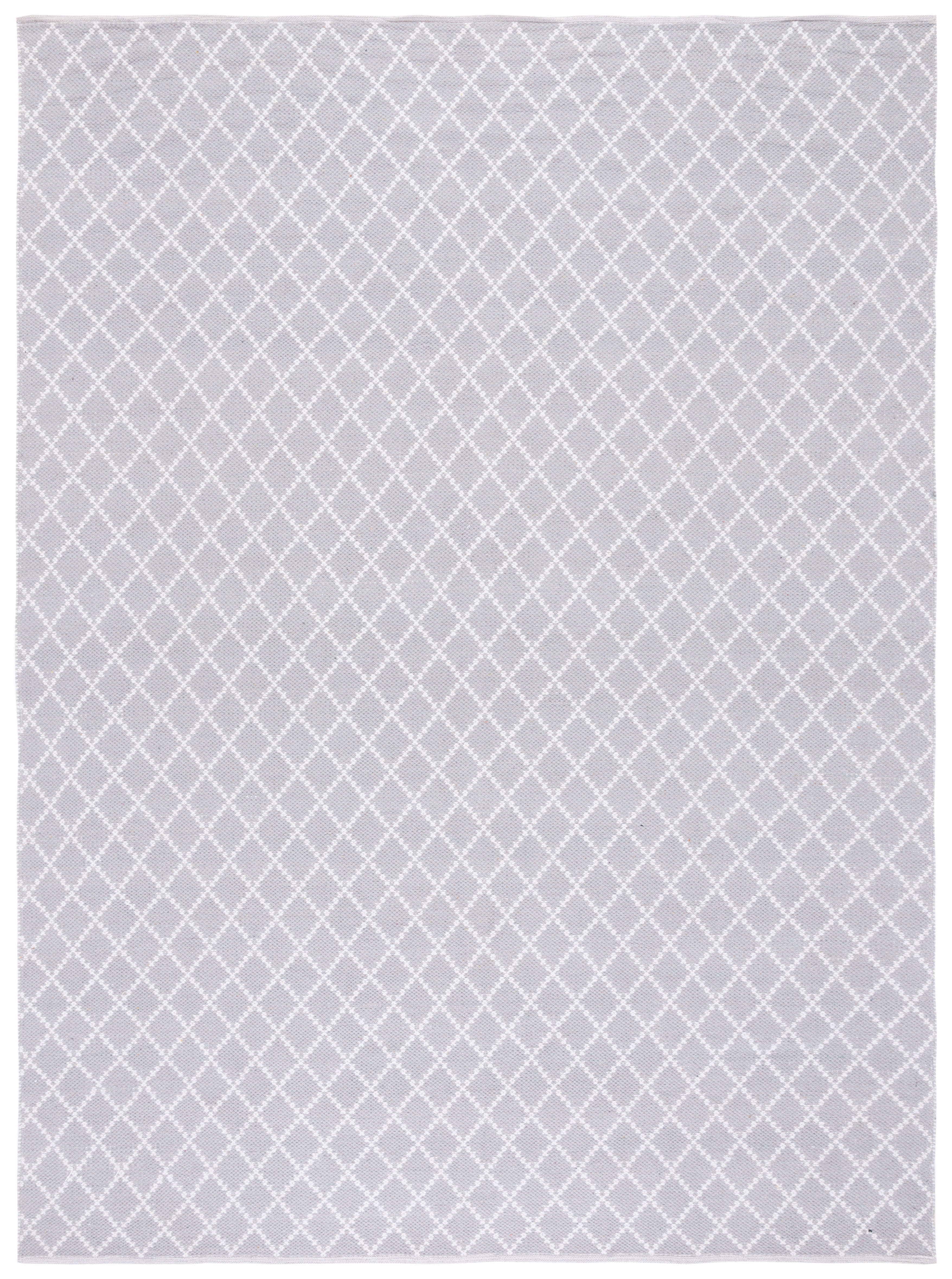SAFAVIEH Montauk Jolyon Diamond Cotton Area Rug, Light Grey/Ivory, 8' x 10'