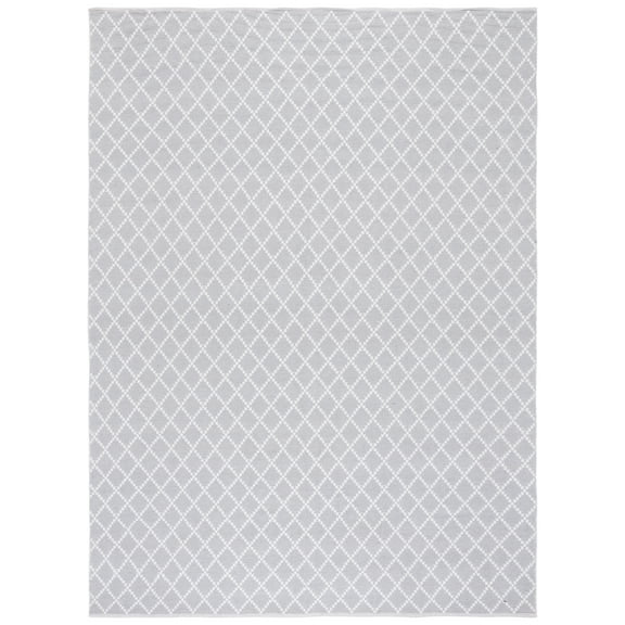 SAFAVIEH Montauk Jolyon Diamond Cotton Area Rug, Light Grey/Ivory, 8' x 10'