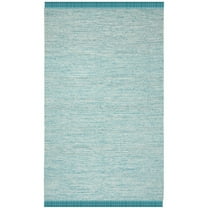 SAFAVIEH Montauk Justin Geometric Cotton Area Rug, Turquoise, 3' x 5'
