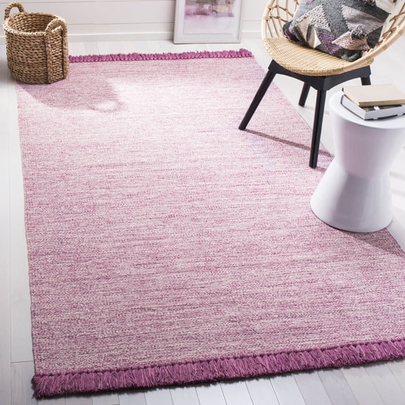 SAFAVIEH Montauk Justin Solid Braided Cotton Area Rug, Pink, 3' x 5'
