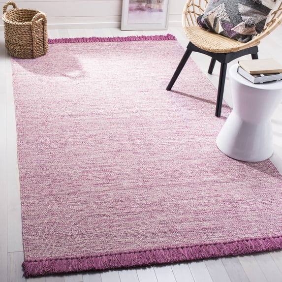 SAFAVIEH Montauk Justin Solid Braided Cotton Area Rug, Pink, 5' x 8'