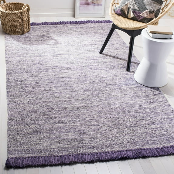SAFAVIEH Montauk Justin Solid Braided Cotton Area Rug, Purple, 5' x 8'