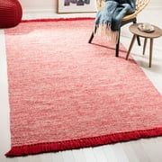 SAFAVIEH Montauk Justin Solid Braided Cotton Area Rug, Red, 5' x 8'