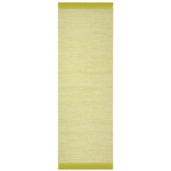 SAFAVIEH Montauk Justin Solid Braided Cotton Runner Rug, Olive/Green, 2'3" x 7'
