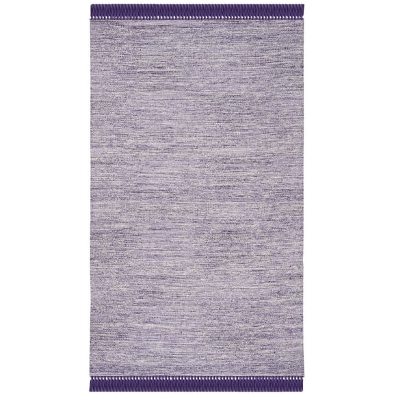 SAFAVIEH Montauk Justin Solid Braided Cotton Runner Rug, Purple, 2'3" x 7'